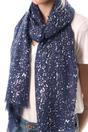 Navy Blue Silver Speckle Lightweight Foil Scarf, Image 1 of 1