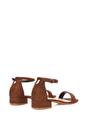 Brown XY LONDON Brown 'Tate' Low Block Heel Sandals With Ankle Strap, Image 5 of 5