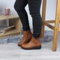 Tan Low Wedge Comfort Ankle Chelsea Boots, Image 5 of 6