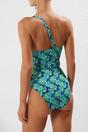 Multi One Shoulder Floral Print Belted Detail Swimsuit, Image 4 of 4