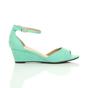 Mint AJVANI Mint Mid Wedge Heel Ankle Strap Sandals, Image 2 of 6