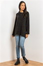Black Side Split Zip Detail Tunic Top, Image 3 of 5