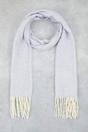 Grey Tassel Trim Boucle Knit Oversized Winter Scarf, Image 1 of 2