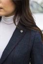 Navy Infinity Leather Navy Women's Navy Tweed Formal Blazer, Image 7 of 7