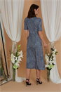 Navy  Julianna Swirl Print Buckle Wrap Dress, Image 2 of 4