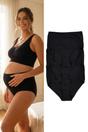 Black WOVCOR Black 3 Pack High Waist Knitted Maternity Briefs Multipack, Image 1 of 2