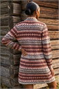 Burgundy Petite Aztec Longline Cardigan, Image 3 of 4