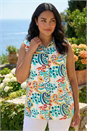 Blue Curve Abstract Print Shirt, Image 2 of 4