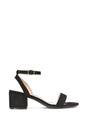 Black 'Gemma' Low Block Heel Open Toe Strappy Sandal Shoes, Image 1 of 5