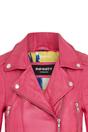 Fuchsia Infinity Leather Fuchsia Cropped Brando Leather Biker Jacket, Image 6 of 7
