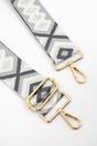 Grey Metallic Aztec Woven Bag Strap, Image 2 of 4