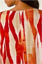 Red Abstract Buttoned Top, Image 5 of 5