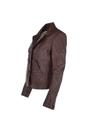 Brown 'Ballina' Real Leather Short Blazer Jacket, Image 3 of 5