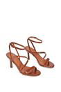 Brown XY LONDON Brown 'Sherry'' Strappy Barely There Stilettos Heel Shoes, Image 5 of 5
