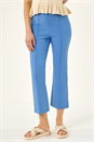 Light Blue Seam Detail Cropped Trouser, Image 4 of 5