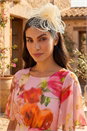 Ivory  Two Flower Mesh Fascinator, Image 1 of 4