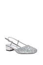 Silver XY LONDON Silver 'Kira' Slingback Court Shoes With Low Block Heel, Image 2 of 5