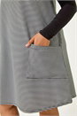 Black Curve Checkered Stretch Pocket Dress, Image 5 of 5