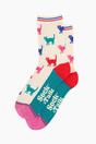 Cream Bamboo Socks - Cream/Multi Cats, Image 2 of 4