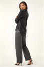 Black Stretch Sequin V-Neck Shirt, Image 4 of 6