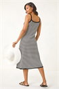 Black Stripe Crochet Midi Dress, Image 3 of 5