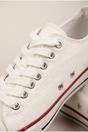 White Pearl Canvas Lace Up Low Trainers, Image 3 of 5