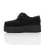 Black Double Platform Brothel Creepers Lace Up Shoes, Image 3 of 6