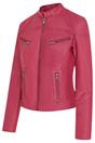 Pink Infinity Leather Pink Slim-Fit Leather Biker Jacket-Tulsa, Image 5 of 6