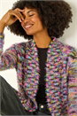 Purple Fluffy Longline Cosy Cardigan, Image 1 of 5