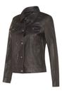 Black Womens Leather Trucker Jacket-Andery, Image 2 of 4