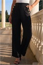 Black Petite Button Side Trousers, Image 2 of 4