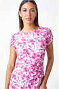 Ivory  Floral Lace Gathered Stretch Bodycon Dress, Image 4 of 5