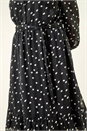 Black Curve Polka Dot Midi Dress, Image 5 of 5