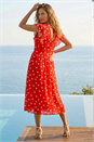 Red Polka Dot Frill Fit & Flare Dress, Image 2 of 4