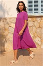 Fuchsia Plain Stretch T-Shirt Dress, Image 2 of 4