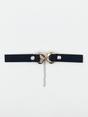 Gold SVNX Gold Black Faux Suede Choker Necklace With Gold Metal Centre Piece, Image 2 of 2