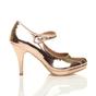 Rose Gold High Heel Mary Jane CourtShoes, Image 2 of 6