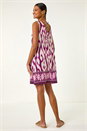 Purple Aztec Border Shift Dress, Image 3 of 5