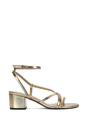 Gold 'Maria' Ankle Strap Low Block Heel Strappy Sandals, Image 1 of 5