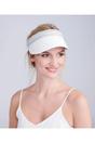 Silver Delilah - Embellished Straw Visor - Silver, Image 1 of 1