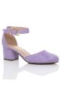 Lilac AJVANI Lilac Mid Block Heel Ankle Strap 2 Part Heels, Image 1 of 5