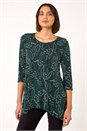 Teal Floral Print Swing Top, Image 1 of 5