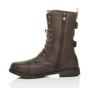 Brown AJVANI Brown Lace Up Zips Military Biker Ankle Boots, Image 3 of 6