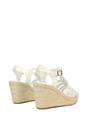 White 'Remi' Wedge Heel Platform Espadrille Square Toe Sandals, Image 5 of 5