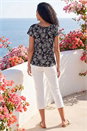 Black Textured Print V-Neck Vest Top, Image 3 of 4