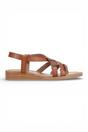 Brown Womens "April" Micro Wedge Strappy Sandals, Image 2 of 6