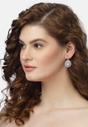 Silver Pearlescent Radiant Drop Earrings, Image 4 of 5