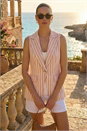 PINK Stripe Longline Waistcoat, Image 3 of 5
