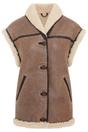 Brown Aviator Shearling Leather Gilet - Chevak, Image 1 of 7
