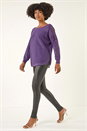 Purple Shimmer Leaf Knit Jumper, Image 2 of 5